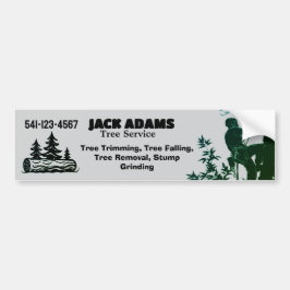 Lumberjack Tree Service Business Card Bumpersticker