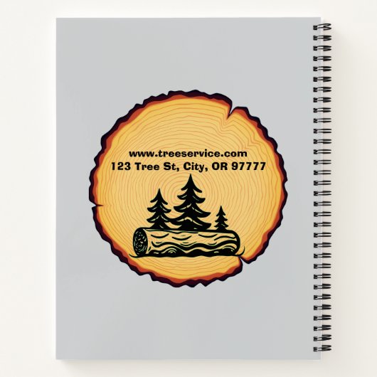 Lumberjack Tree Service Business Card Notitieboek (Achterkant)
