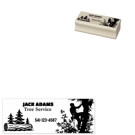 Lumberjack Tree Service Business Card Rubberstempel (Gestempeld)