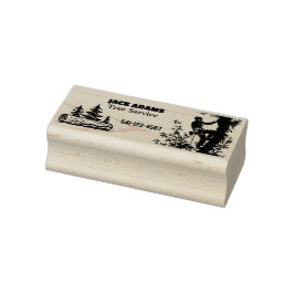 Lumberjack Tree Service Business Card Rubberstempel