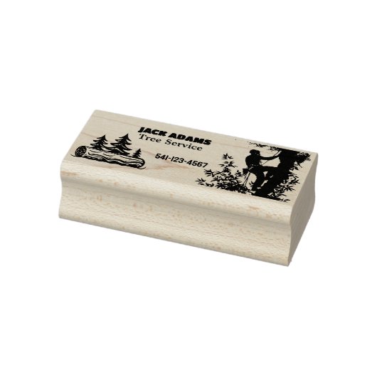 Lumberjack Tree Service Business Card Rubberstempel (Stempel)