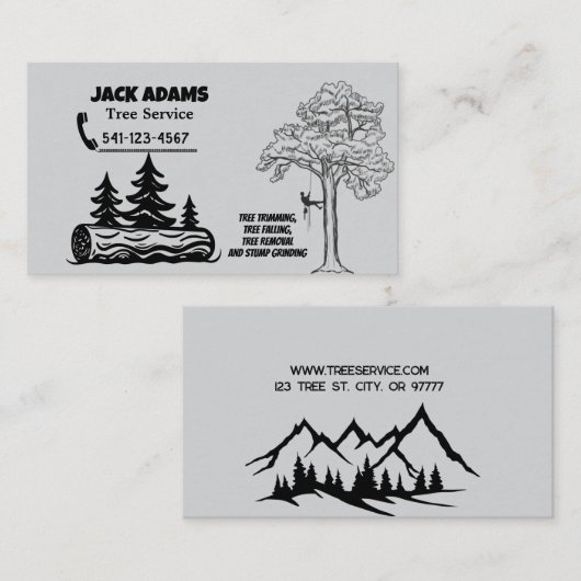 Lumberjack Tree Service Business Card Visitekaartje (Voorkant / Achterkant)