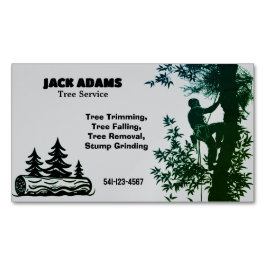 Lumberjack Tree Service Magnetic Business Card Magnetisch Visitekaartje
