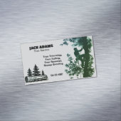 Lumberjack Tree Service Magnetic Business Card Magnetisch Visitekaartje (Voorbeeld)