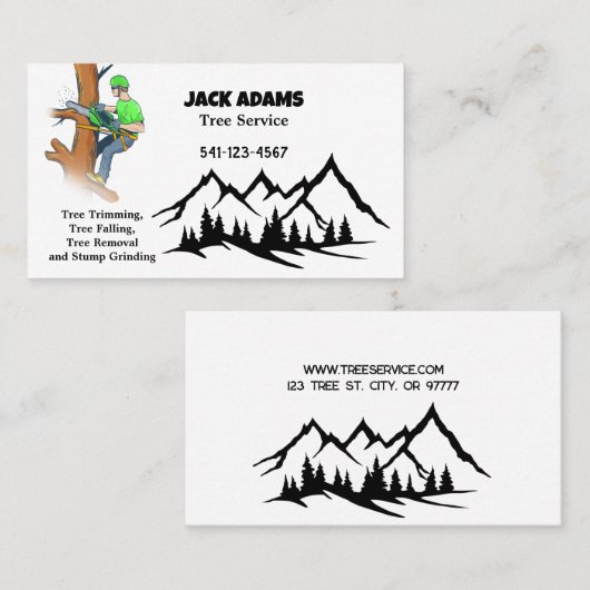 Lumberjack Tree-Visitekaartje Visitekaartje (Voorkant / Achterkant)