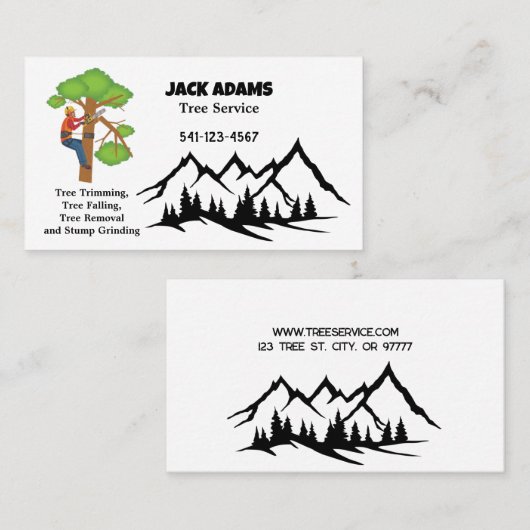 Lumberjack Tree-Visitekaartje Visitekaartje (Voorkant / Achterkant)