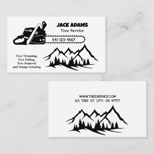 Lumberjack Tree-Visitekaartje Visitekaartje (Voorkant / Achterkant)