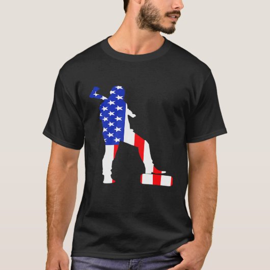 Lumberjack Usa Flag American Inside Me Forest Wood T-shirt (Voorkant)