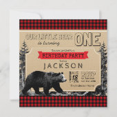 Lumberjack Verjaardag Buffalo Plaid Boys Little Be Kaart (Voorkant)