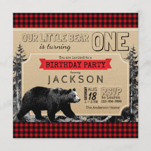 Lumberjack Verjaardag Buffalo Plaid Boys Little Be Kaart