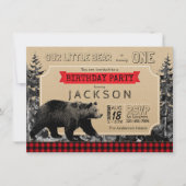 Lumberjack Verjaardag Buffalo Plaid Little Beer Kaart (Voorkant)