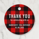 Lumberjack Verjaardag Dank u gepersonaliseerd Bedankjes Labels (Achterkant)