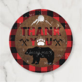 Lumberjack Verjaardag Dank u gepersonaliseerd Bedankjes Labels (Voorkant)