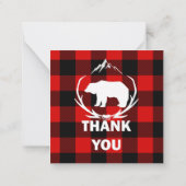 Lumberjack Verjaardag Dank u Notitiekaartje (Achterkant)