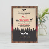 Lumberjack Verjaardag Nodig ELKE LEEFTIJD Rode Uit Kaart (Staand voorkant)