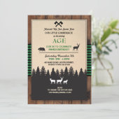 Lumberjack Verjaardag Nodig ELKE LEEFTIJD uit Groe Kaart (Staand voorkant)