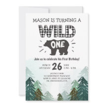 Lumberjack Verjaardag Uitnodiging Wild One Forest
