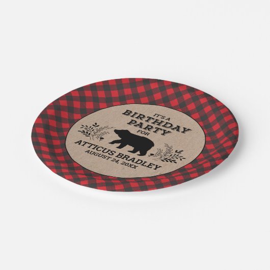 Lumberjack verjaardagsfeest Bord (Gekanteld)