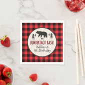 Lumberjack Verjaardagsfeest Napkin Lumberjack Part Servetten (Insitu)