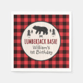 Lumberjack Verjaardagsfeest Napkin Lumberjack Part Servetten (Voorkant)