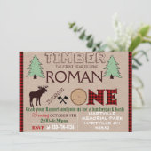 Lumberjack verjaardagsfeest uitnodigingskaart kaart (Staand voorkant)