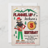 Lumberjack verjaardagsfeestje Flanel Forest Kaart (Voorkant)