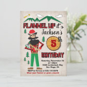 Lumberjack verjaardagsfeestje Flanel Forest Kaart (Staand voorkant)