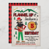 Lumberjack verjaardagsfeestje Flanel Forest Kaart (Voorkant / Achterkant)