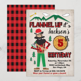Lumberjack verjaardagsfeestje Flanel Forest Kaart