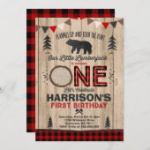 Lumberjack verjaardagsuitnodiging Lumberjack Party Kaart (Voorkant / Achterkant)