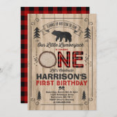 Lumberjack verjaardagsuitnodiging Lumberjack Party Kaart (Voorkant / Achterkant)