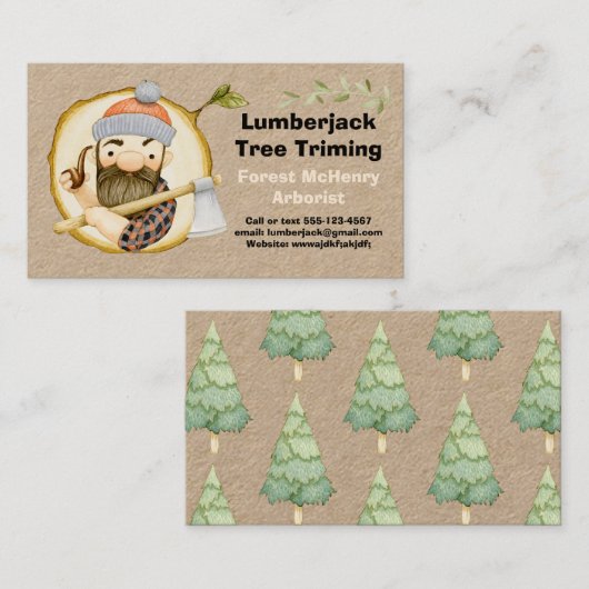 lumberjack visitekaartjes (Voorkant / Achterkant)
