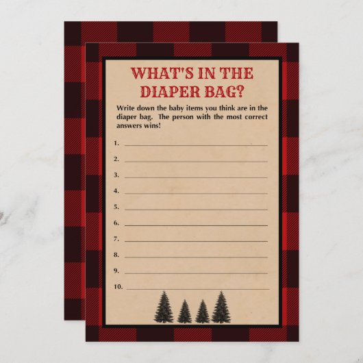 Lumberjack Wat zit er in de luier tas douche spel Programmakaart (Voorkant / Achterkant)