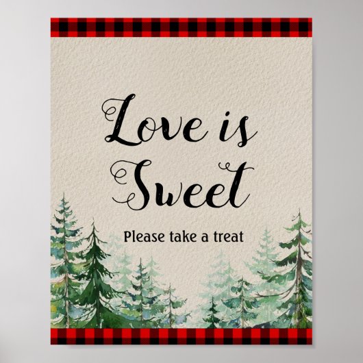 Lumberjack Waterverf Love is Sweet Sign Poster (Voorkant)