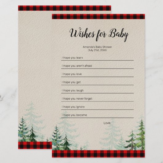 Lumberjack Waterverf wenst Baby (Voorkant / Achterkant)