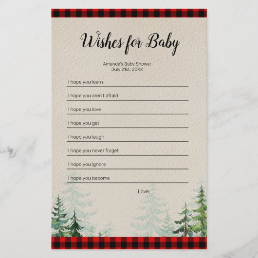 Lumberjack Waterverf wenst Baby (Voorkant)