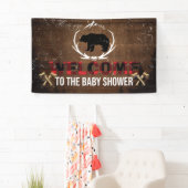 Lumberjack Welkom Baby shower Wood Plaid Spandoek (Insitu)