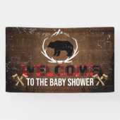 Lumberjack Welkom Baby shower Wood Plaid Spandoek (Horizontaal)