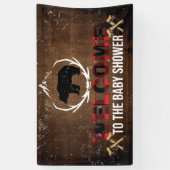 Lumberjack Welkom Baby shower Wood Plaid Spandoek (Verticaal)