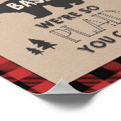 Lumberjack Welkomstteken Tabelteken Geplakt beer Poster (Hoek)