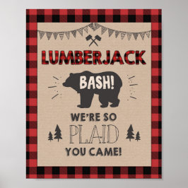 Lumberjack Welkomstteken Tabelteken Geplakt beer Poster