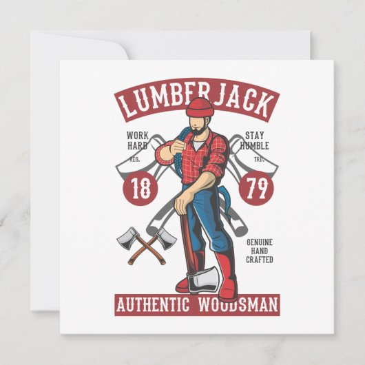 Lumberjack Wenskaart Kaart (Voorkant)