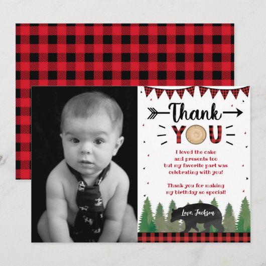 Lumberjack Wild Eén Beer zaterdag Dank je kaarten (Voorkant / Achterkant)