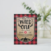 Lumberjack Wild One Boys 1e verjaardag Briefkaart (Staand voorkant)
