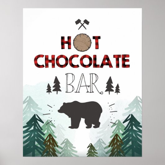 Lumberjack Wild One Forest Hot Chocolate Sign Poster (Voorkant)