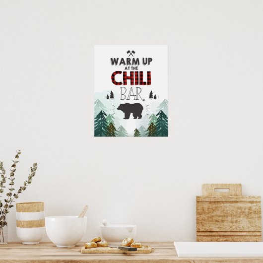Lumberjack Wild One Forest Trees Chili Bar Sign Poster (Keuken)
