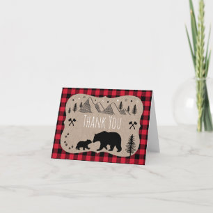Lumberjack Wilderness Beer Baby shower Hartelijk d Bedankkaart