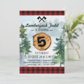 Lumberjack Wood Stump Forest Wilderness Verjaardag Kaart (Staand voorkant)