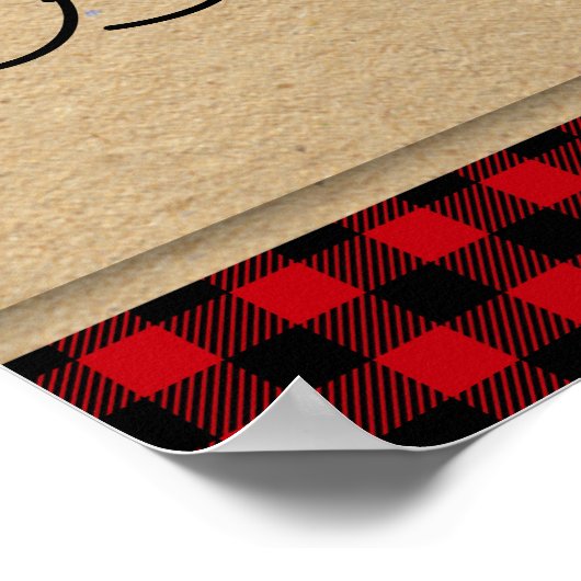 Lumberjack Woodland Adventure Baby shower Sign Poster (Hoek)