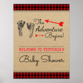 Lumberjack Woodland Adventure Baby shower Sign Poster (Voorkant)